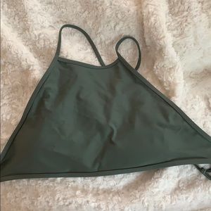 Green high neck bikini top with tie in the back
